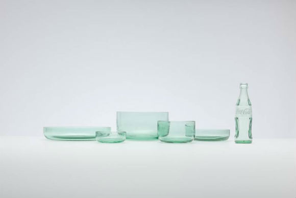 Tableware Made Out of Recycled Glass Coca Cola Bottles on Sale in Japan Starting October 31