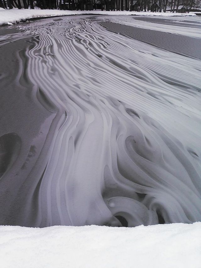 Waves Frozen in Place on Lake Kizaki, Nagano Prefecture