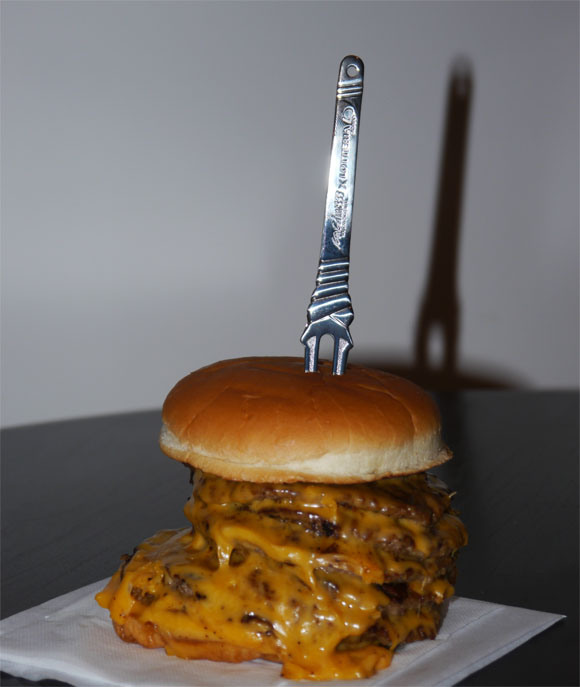 Nine-Patty Evangelion Cheeseburger has a 0.00001% Chance of Failing to Fill You Up (3D Photos)