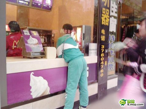 Some McDonald’s customers in China are getting a little too close for comfort