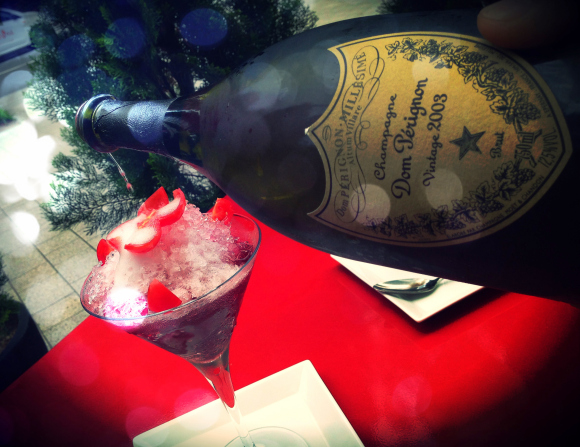 We try shaved ice doused in Dom Perignon, feel like comically rich billionaires looking for novel ways to spend money