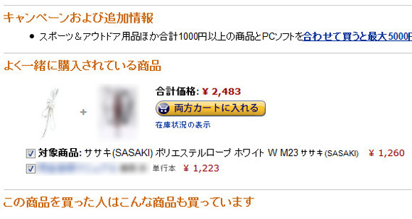 “Customers also bought…”: Product searches for rope on Amazon JP yield creepy results