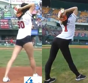 Battle ensues for Korea's queen of the ceremonial first pitch