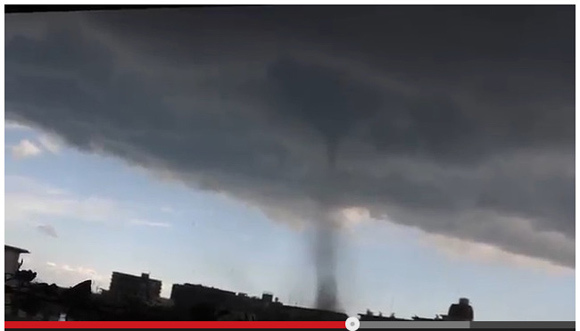 Footage of rare tornado touchdown in urban Japan appears online
