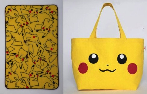 Pikachu blanket and tote bag