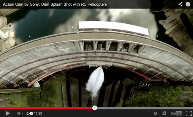 Sony uses radio controlled helicopters to record epic footage of massive reservoir drainage 【Video】