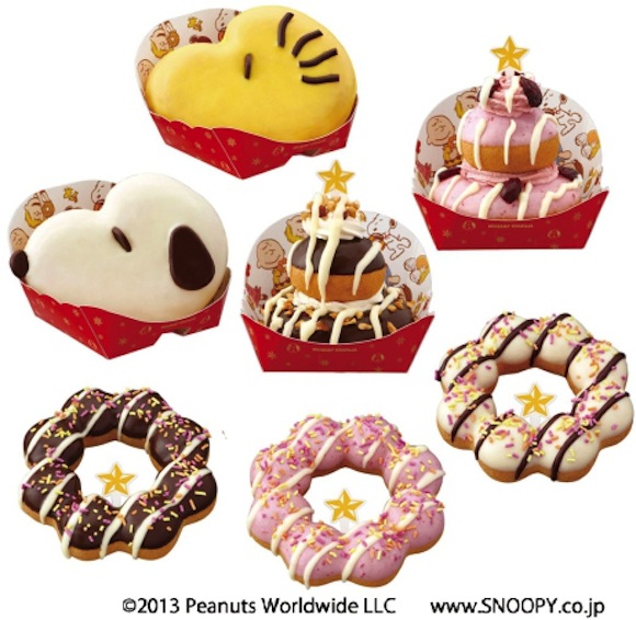Snoopy & Woodstock join the party at Mister Donut Japan this Christmas