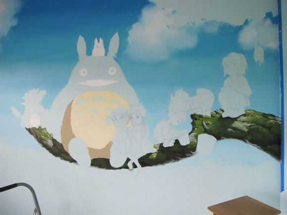 Parents create amazing Studio Ghibli mural for daughter’s nursery ...