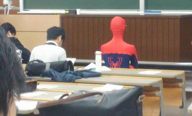 Spider-Man takes classes at the University of Tokyo