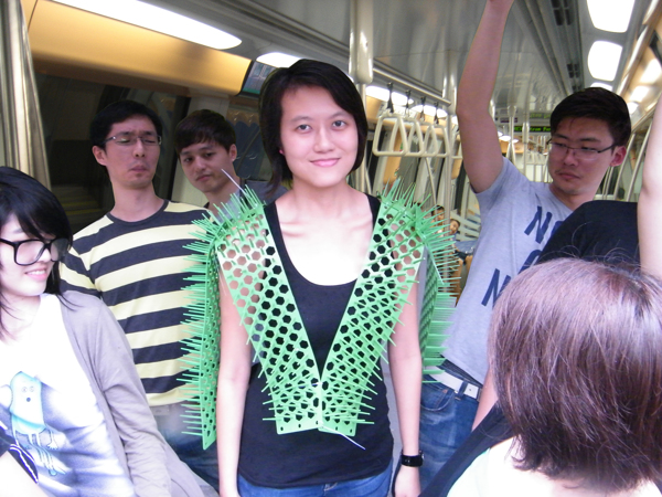 Say goodbye to cramped commutes with the new “Spike Away” proximity vest