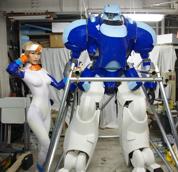 Our anime dreams come true as we operate a robot suit from Appleseed