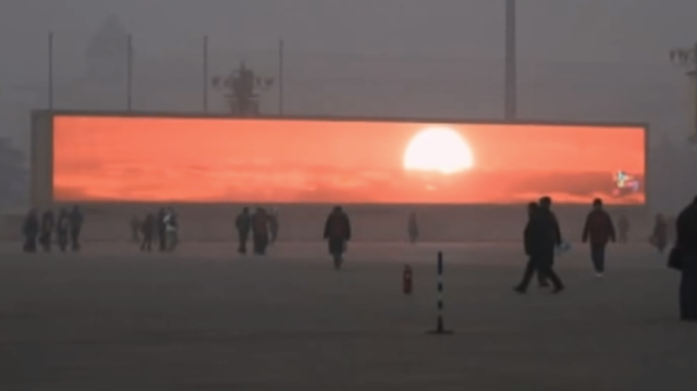 Air quality in Beijing now so poor that sunrises are being broadcast on giant TV screens [UPDATED]