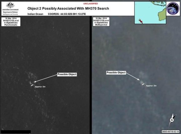 Here's a satellite photo of debris that could be from the missing plane