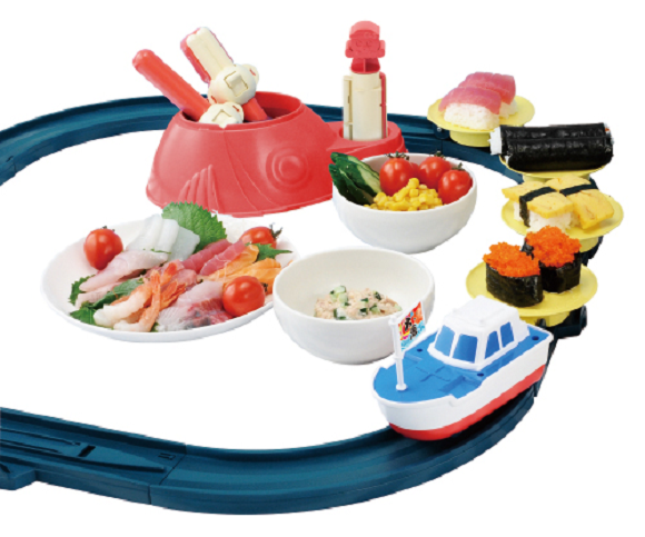 Revolving sushi comes to, and around and around, your house with this home-use set
