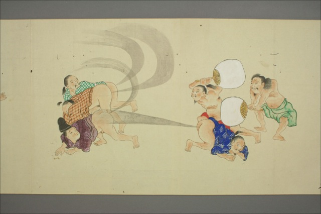 Classic Japanese painting “Picture Scroll of a Fart Battle” is exactly what it sounds like