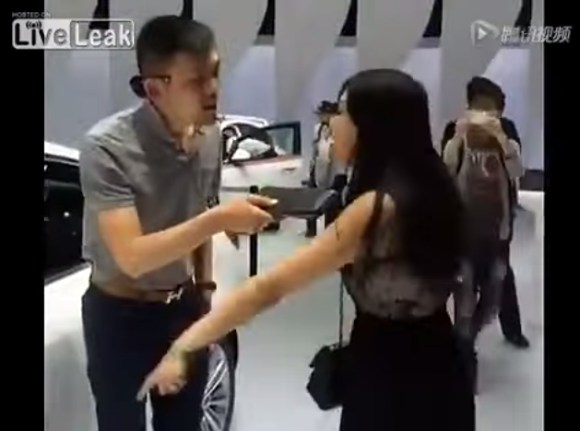 Woman wants man to buy white car for her at auto show - YouTube.clipular