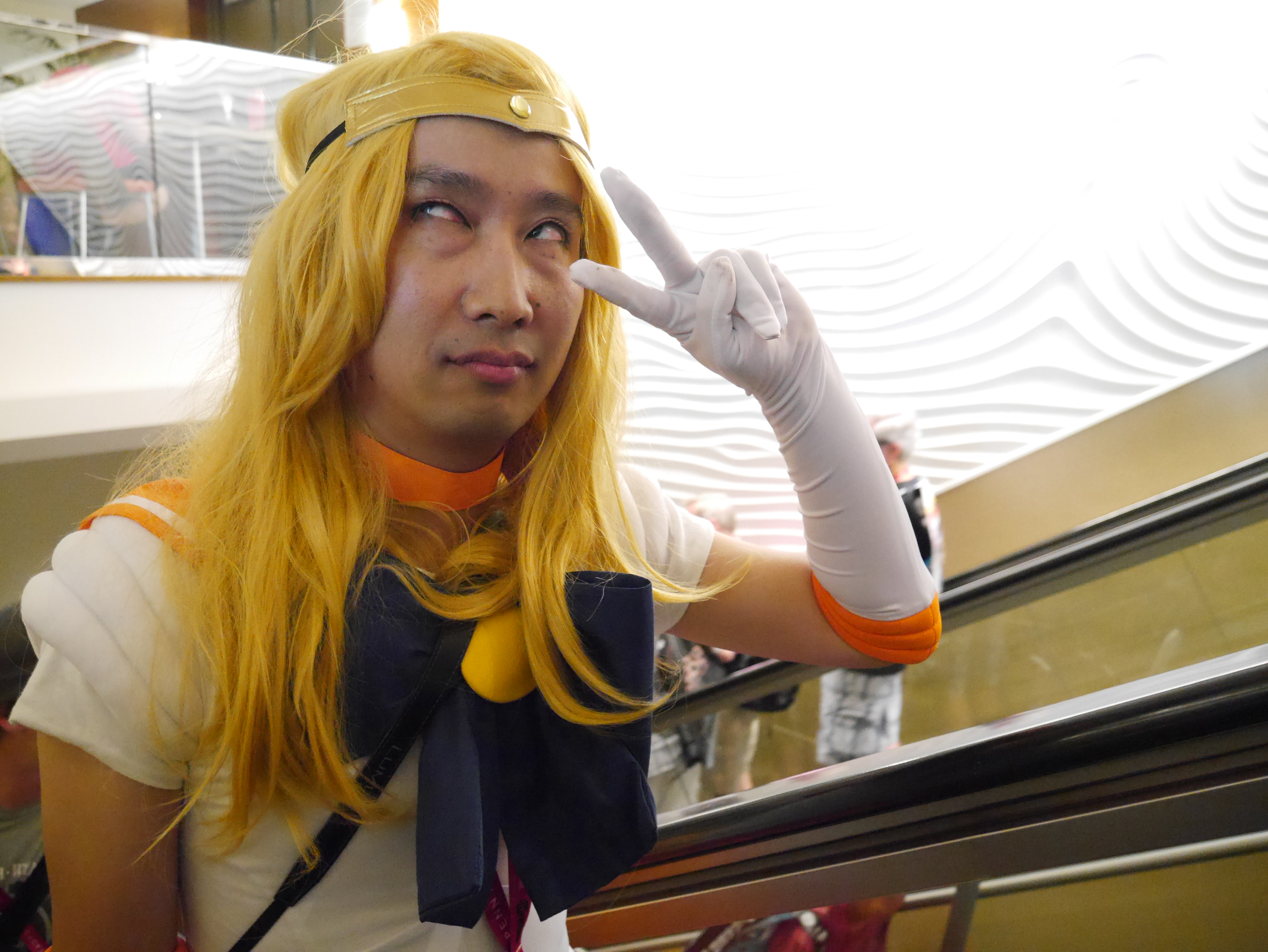 Our reporter goes looking for fans at Comic-Con…in his Sailor Venus cosplay  outfit