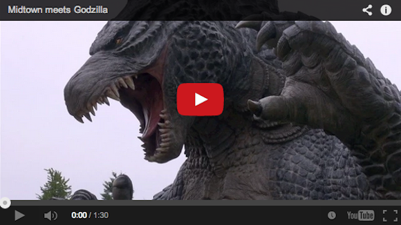 Godzilla looms over Tokyo garden