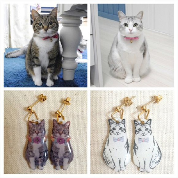 Online shop will make cute, custom-crafted cat earrings from a photo of your pet