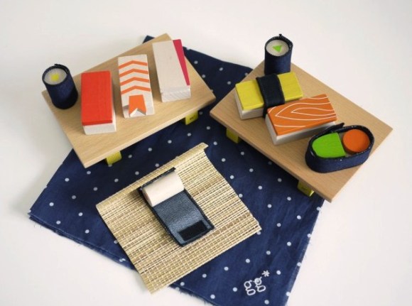 gg* sushi wooden building block set