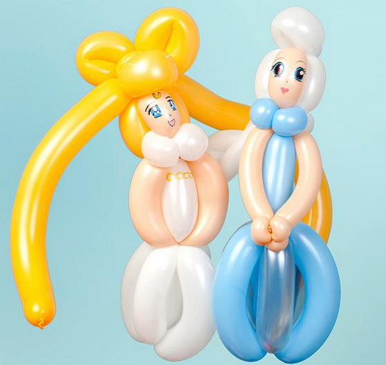 Moon prism power-up your balloon art with Princess Serenity and Queen Elsa