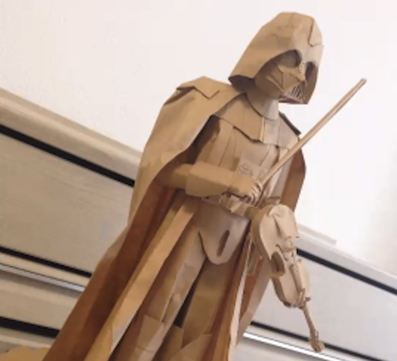 Niconico Video user crafts miniature violin-playing Darth Vader out of paper just because he can