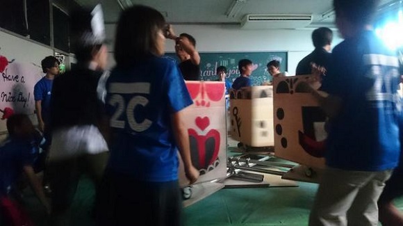 School kids in Japan build incredible working tea cup rides for school festivals