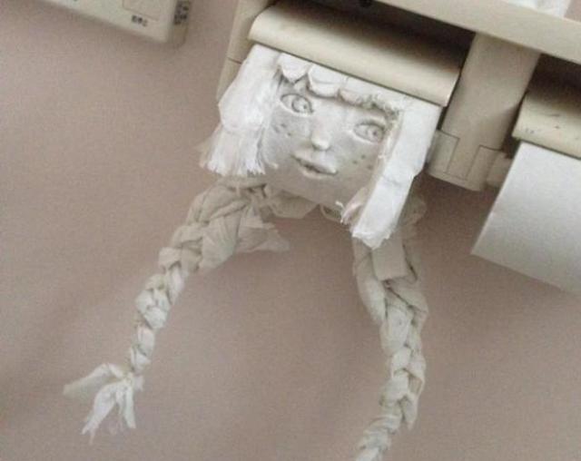 She just popped up from your toilet paper to say hello!