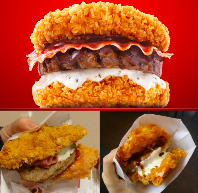 Korea doubles down with KFC’s bunless burger, Twitter photos confirm it’s kind of gross