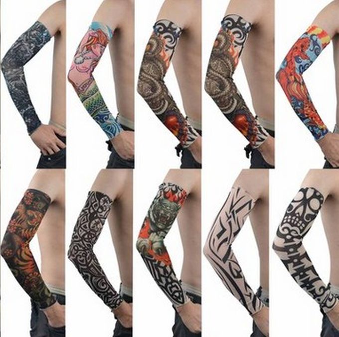 Fake Temporary Tattoo Sleeves Slip on Arm Sunscreen Body Art Arm Stockings