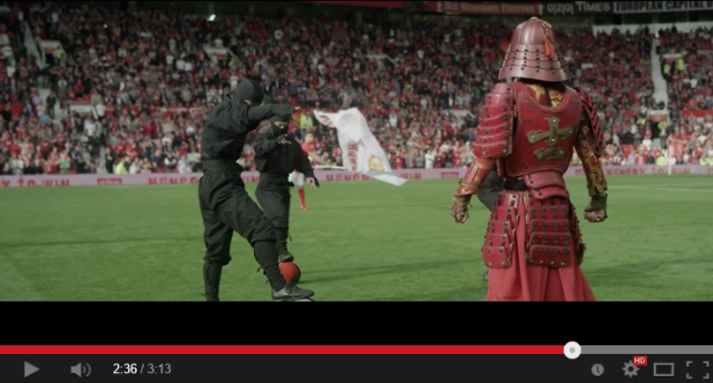 The awesome Soccer Samurai is back, and this time he’s fighting ninjas in Manchester 【Video】