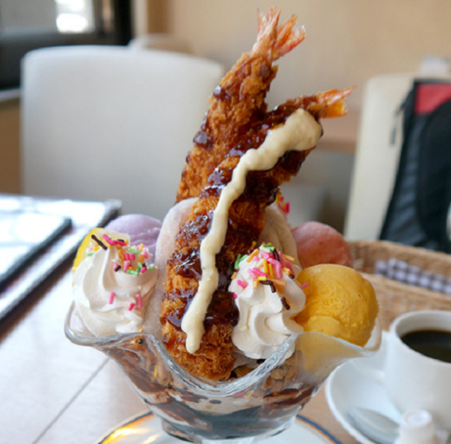 Can we have a parfait? Pretty please, with fried shrimp on top?