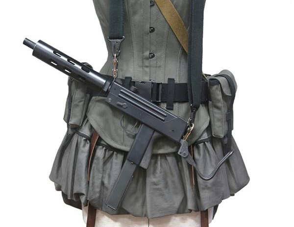 Knock ’em dead on the battlefield with this cute military cosplay corset