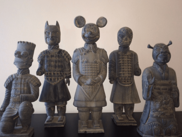 Artist combines terracotta warriors from ancient China with some familiar modern faces