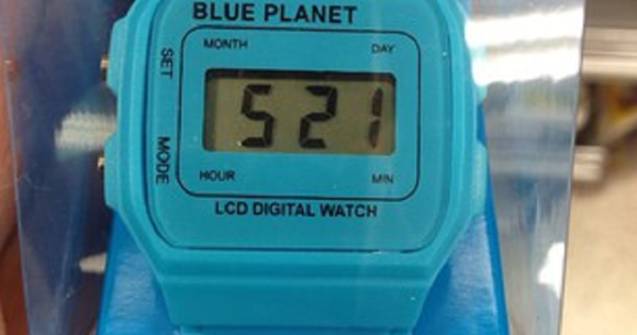 Blue planet lcd store digital watch