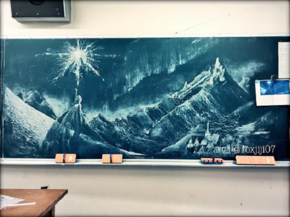 With Adult Responsibilities Looming Japanese Teen Lets Loose With Epic Frozen Chalkboard Art Soranews24 Japan News