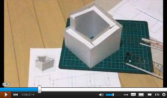 perpetual motion optical illusion, Penrose stairs, paper craft construction 