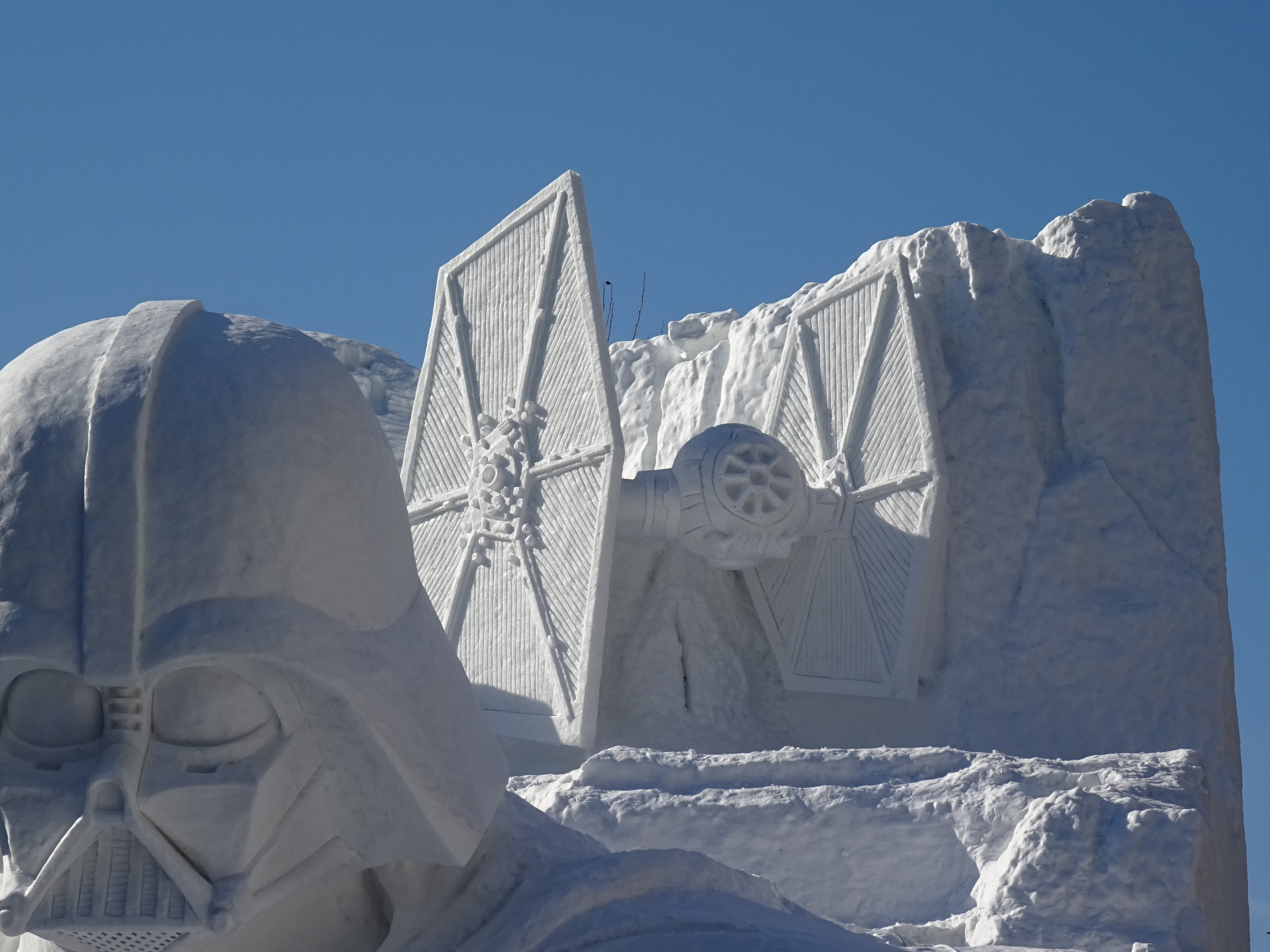 See the dark side of the force in pure white with Snow Festival's gigantic  Star Wars sculpture | SoraNews24 -Japan News-