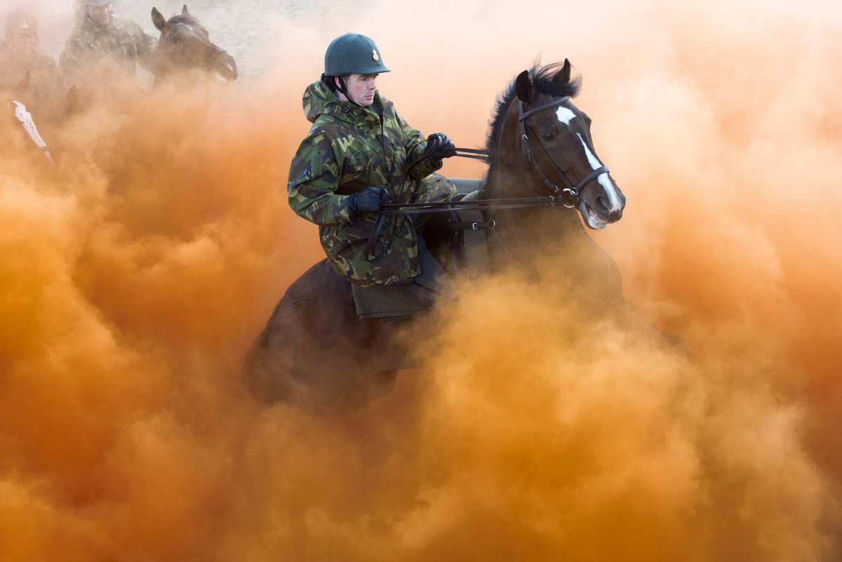 often-soldiers-are-asked-to-train-with-animals-these-dutch-gendarmes-ride-their-horses-through-smoke-bombs