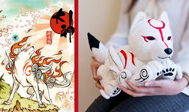 Oh, Okami! You make the cutest video game tissue box cover (and cushion…and clock…and mugs)