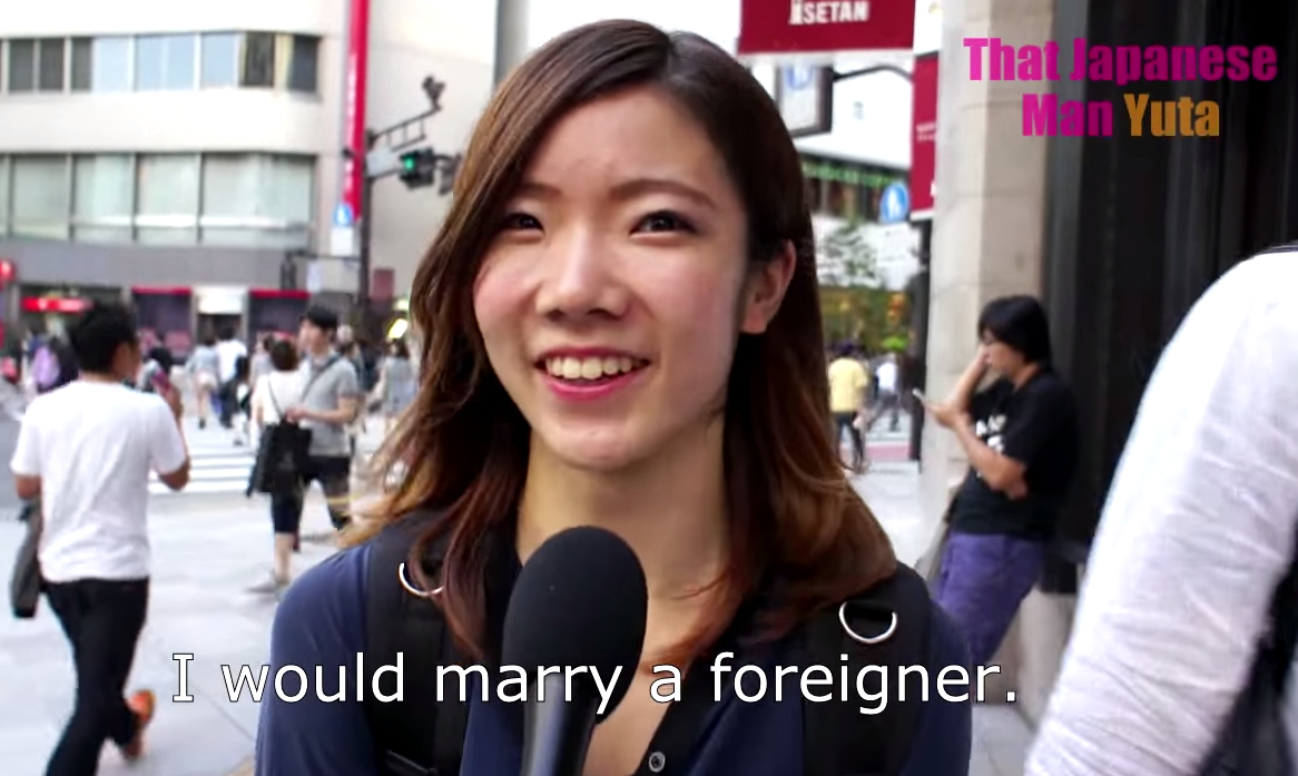 Japanese people dating foreigners. 
