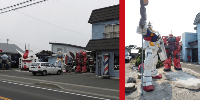 Time to get a Gundam haircut at this barber shop guarded by a team of mobile suits