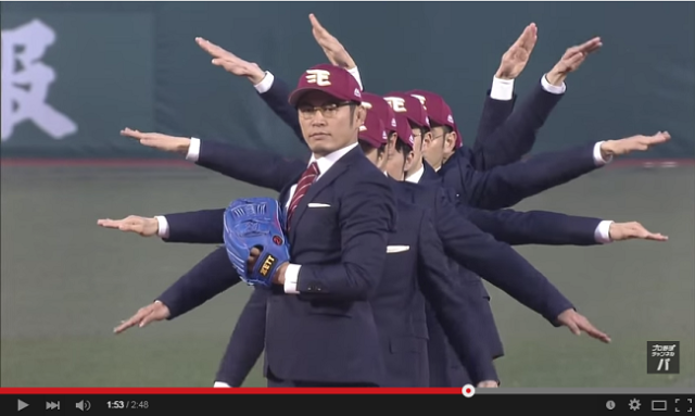 Robotic dancing troupe World Order kicks off the new baseball season with seven-man pitch 【Video】