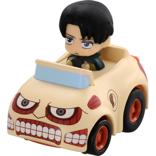 Eren and Levi drive Colossal Titan heads in Attack on Titan Takara Tomy cars