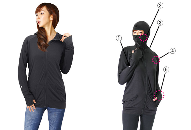 Ninja Parka’s hidden pockets, special material let you battle bugs and UV rays like a shinobi