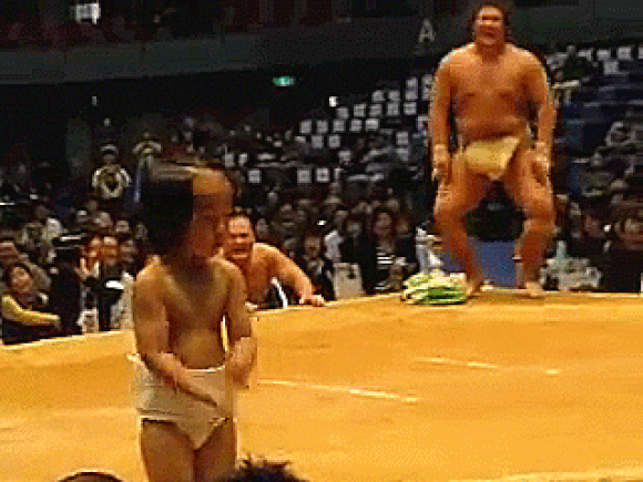 This little tyke taking on a sumo wrestler is the cutest thing you’ll see today 【Video】
