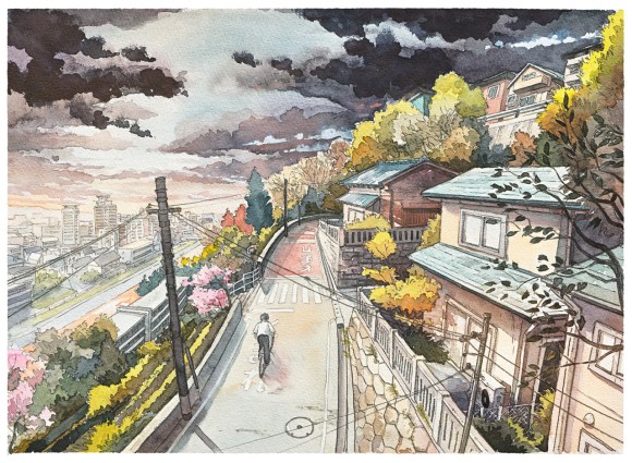 Illustrator creates beautiful “Bicycle Boy” watercolour series inspired by  Studio Ghibli | SoraNews24 -Japan News-