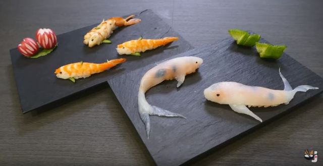 How to make sushi that looks like real-life swimming koi fish【Video】
