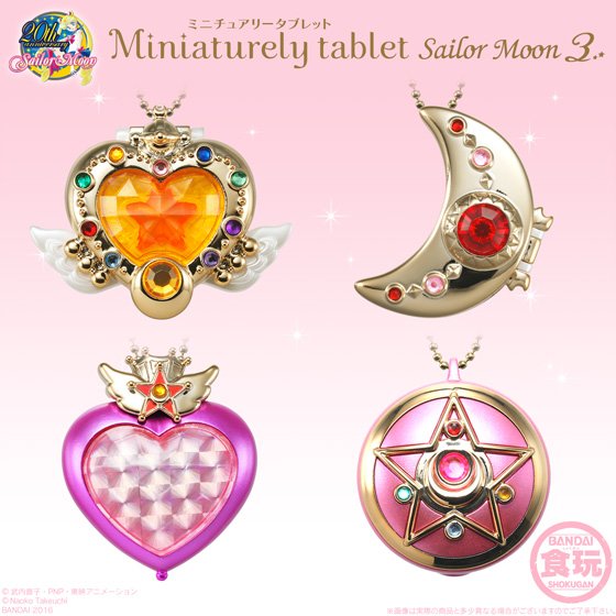 Sailor Moon Miniaturely Tablet locket set dispenses mints, features the Eternal Moon Article