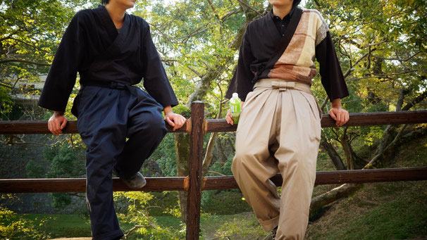 KAKURE-IRO Bi-color Hakama Style Pants - Ametsuchi